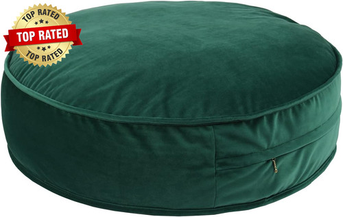 Velvet floor pillows round - pillows,