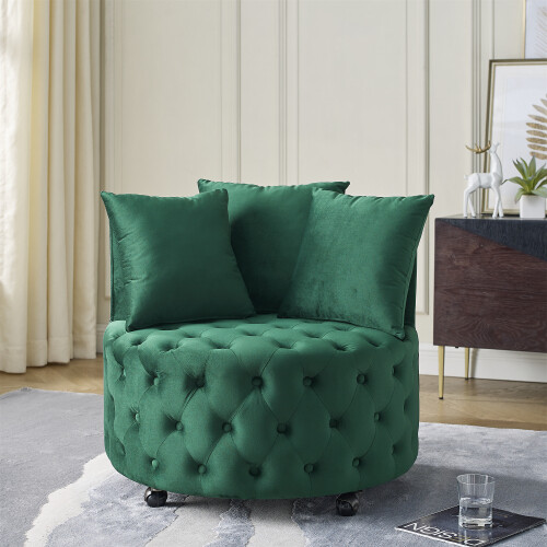 Velvet upholstered swivel - upholstered,