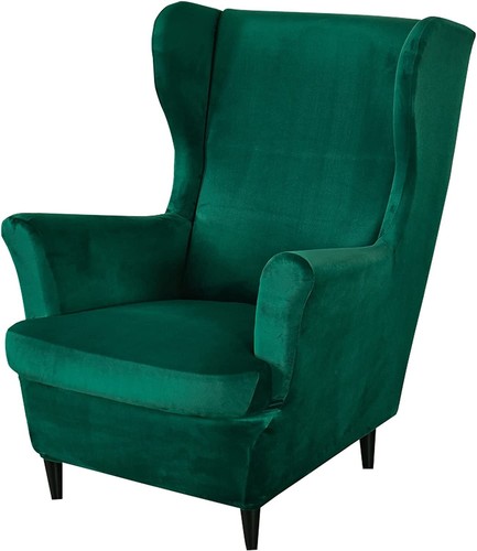 Velvet wing chair slipcovers - wing,