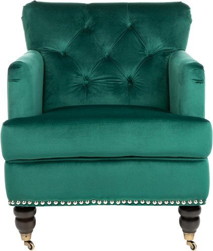 Emerald green velvet - green, tufted