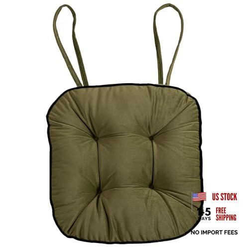 Green velvet chair cushions - green,