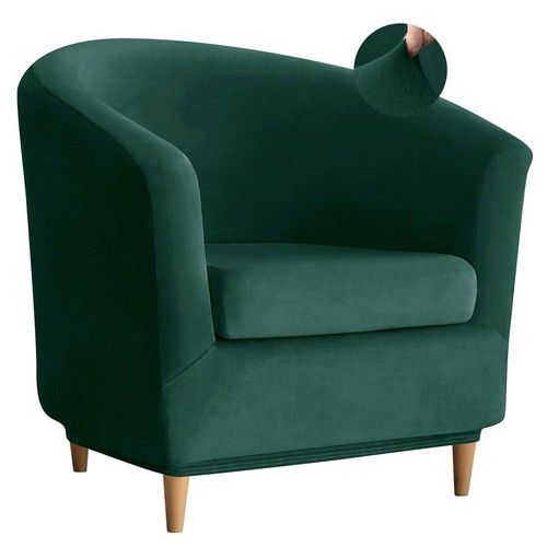 Velvet club chair slipcover - slipcover, 2